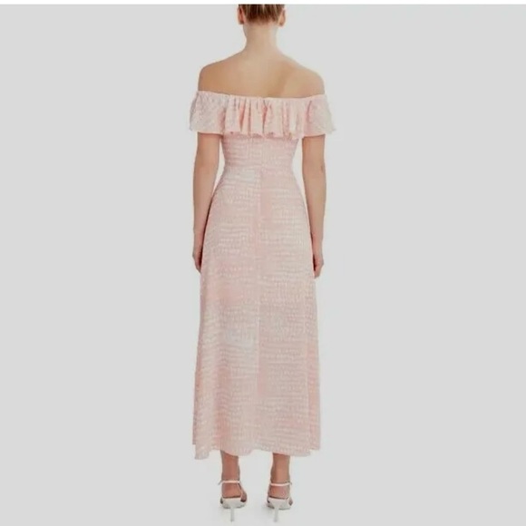 BCBG Paris Women's Off the Shoulder Maxi Dress, Sandy Dots,Size:XXL spring party - Picture 3 of 12